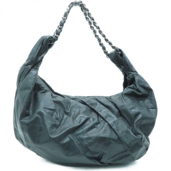 💎 CHANEL 💎 RARE CROISSANT ZIPPER CLOSURE REAL LEATHER - Picture 10 of 12